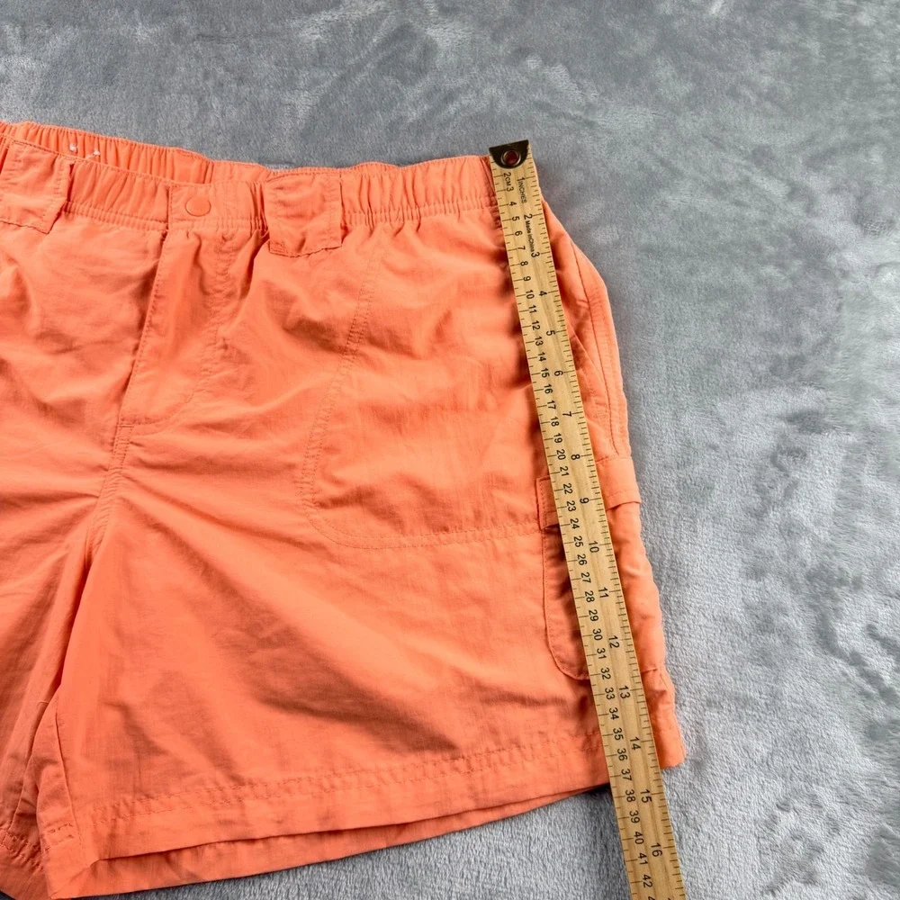 Columbia Women's Orange Hiking Cargo Shorts Size Large AL4572 Elastic Waist 6